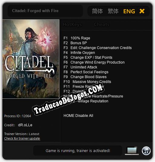 Citadel: Forged with Fire: Treinador (V1.0.73)