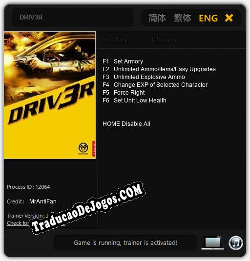 DRIV3R: Trainer +6 [v1.6]