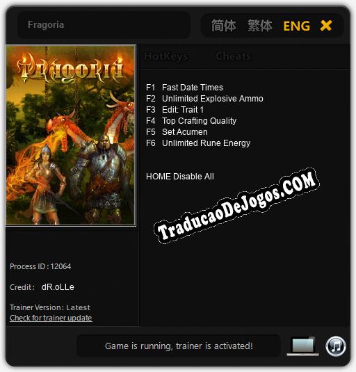 Fragoria: Cheats, Trainer +6 [dR.oLLe]